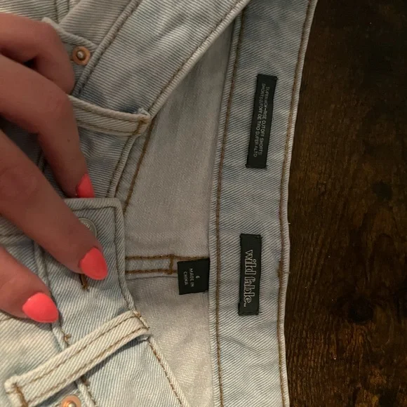 Wild Fable Blue Jean Shorts Distressed High-Waisted - Picture 2 of 2